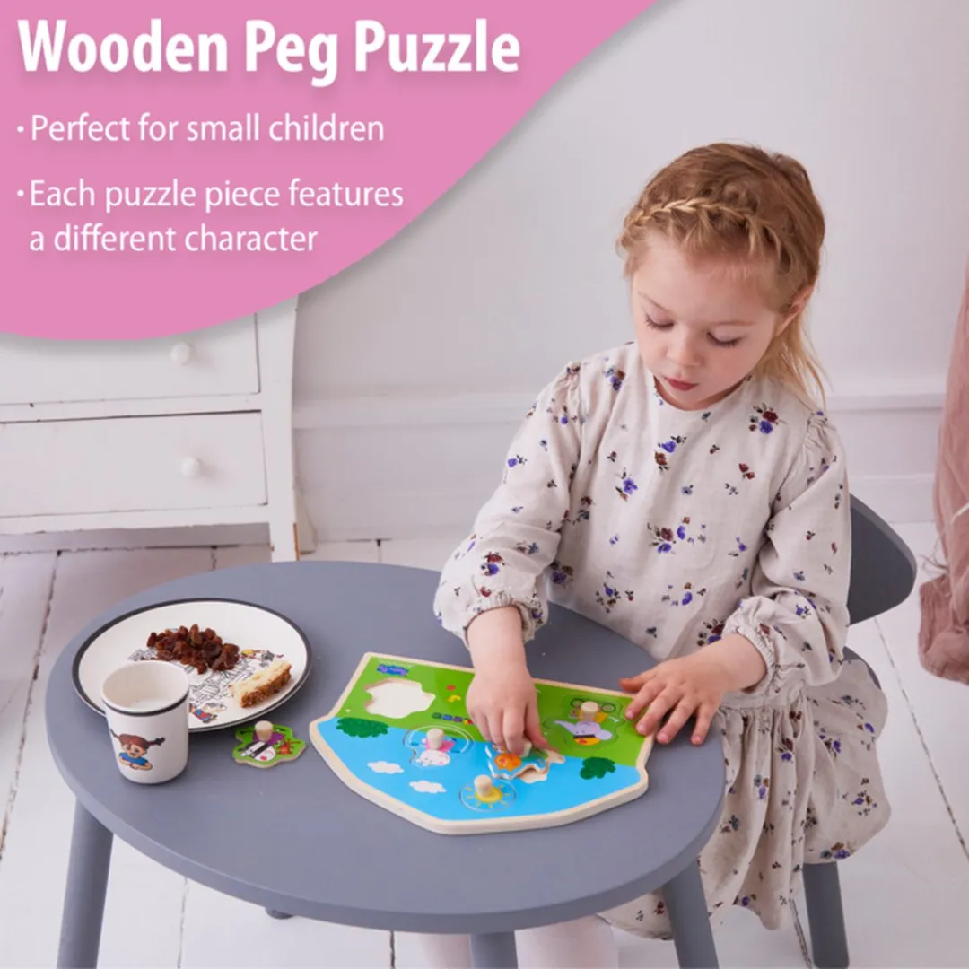 Barbo Toys Peppa Pig Houten Puzzel - 6 Stukjes Multicolor