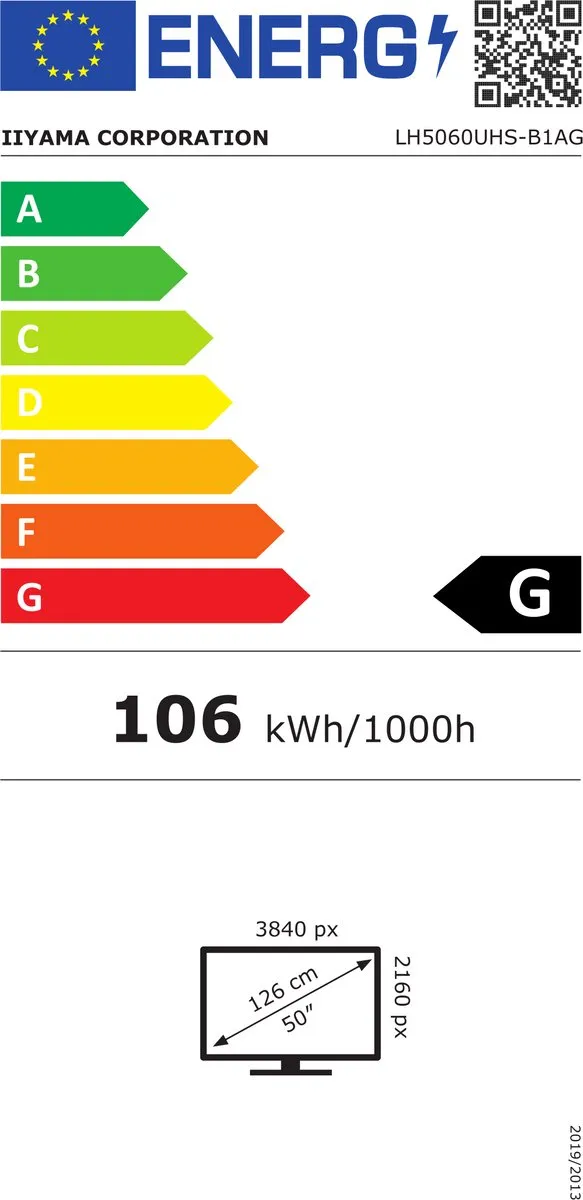 iiyama LH5060UHS-B1AG Beeldkrant 49.5" 4K Android 11 - Zwart