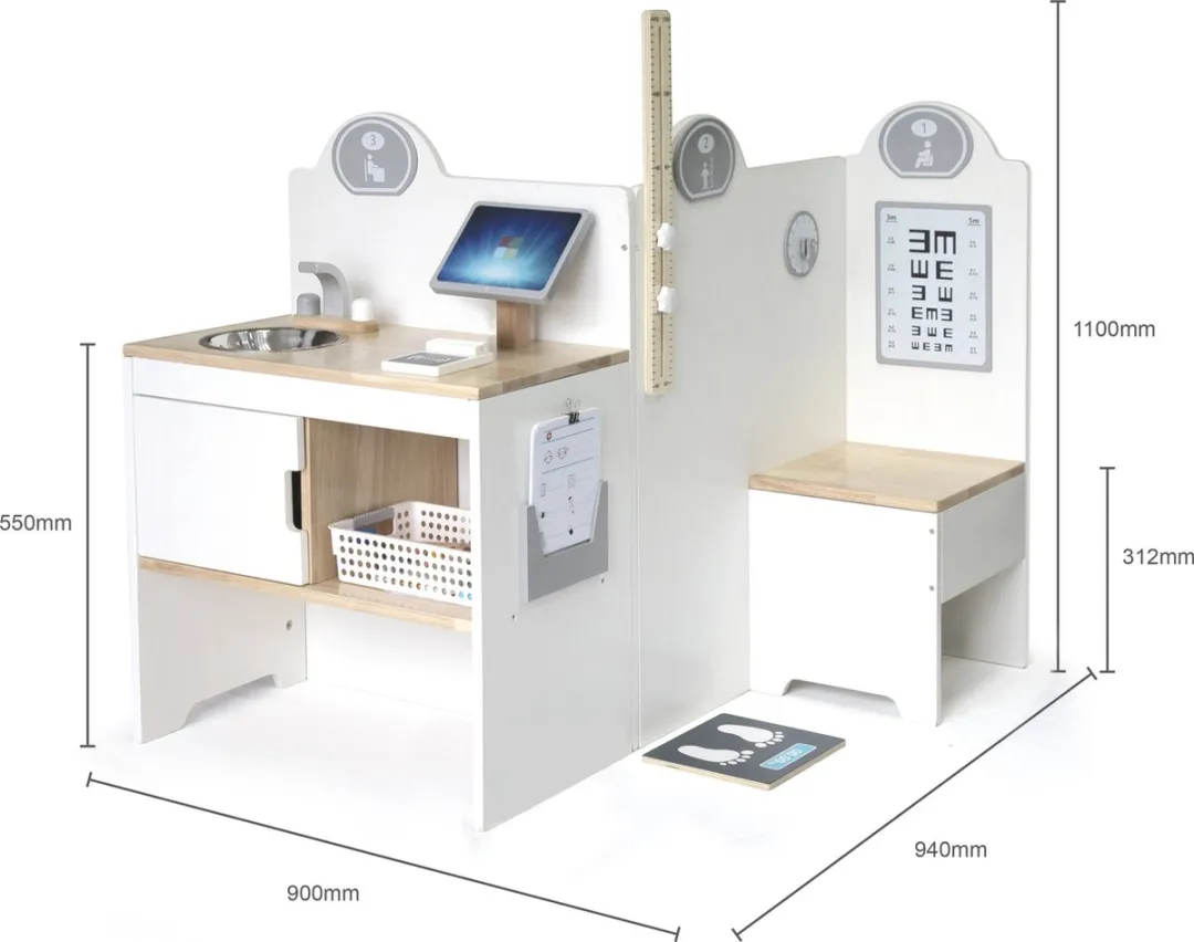Vigatoys Dokterspost Multifunctioneel - Wit/Naturel