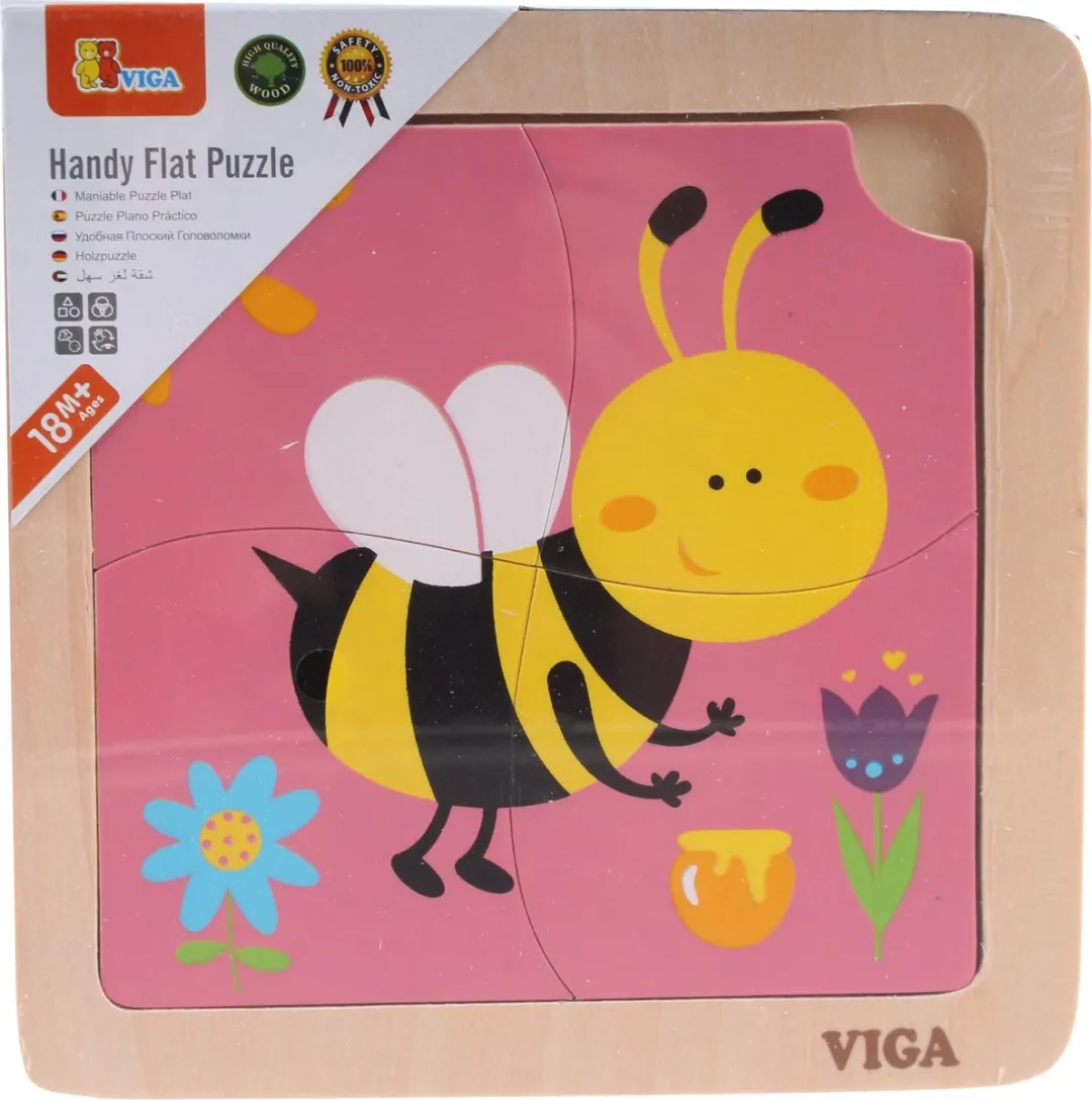 Viga Toys Houten Legpuzzel 4 Stuks
