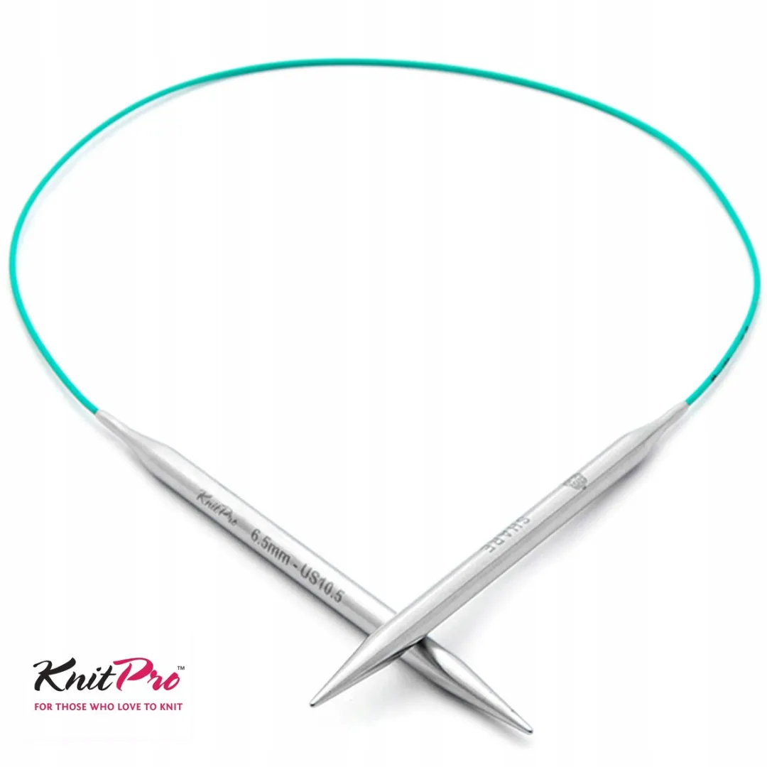 KnitPro Metalldraad Breinaalden 7.00mm - 100cm - Turkoois/Zilver