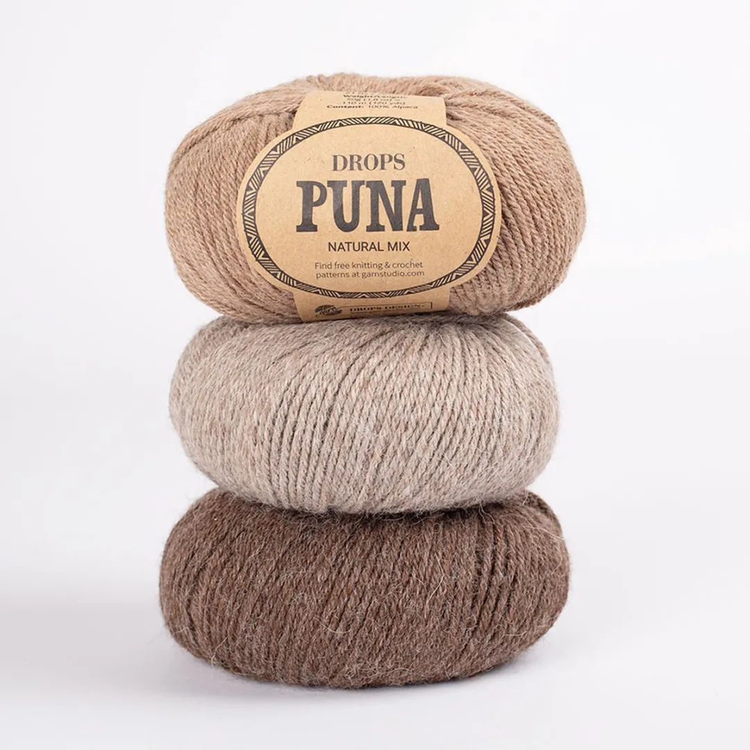 Drops Puna Natural Mix Wol Garen - Noga