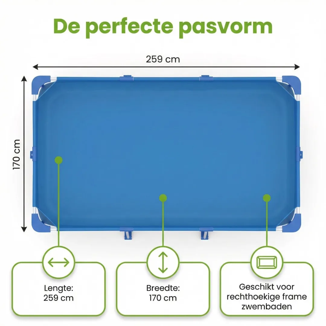 Bestway 58105 Afdekzeil Frame 259x170cm - Blauw