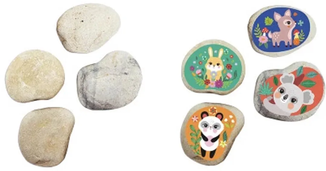 Janod Atelier Deco Decoratiestenen - 4 Stuks - Multikleur