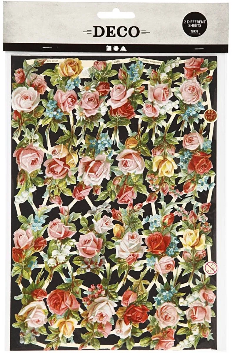 Creativ Company Vintage Plaatjes Kleine Bloemen Poëzie Album - 2 Vellen