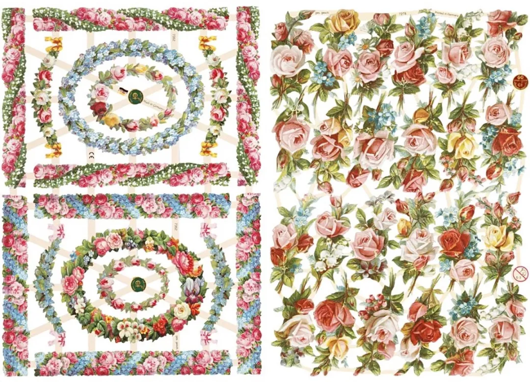 Creativ Company Vintage Plaatjes Kleine Bloemen Poëzie Album - 2 Vellen