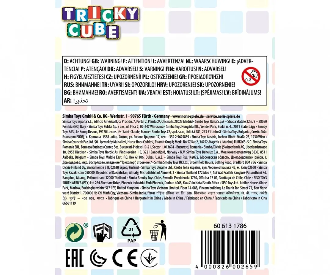 Noris Tricky Cube Rubiks Kubus 606131786