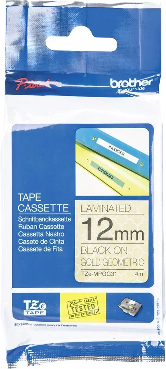 Brother TZe-MPGG31 Labeltape - Goud 12mm 4m