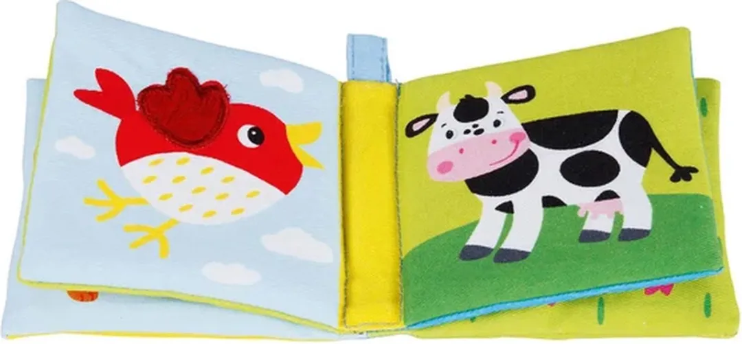 Goki Dieren Boek - Stof met pieper & knisperfolie 9x9cm