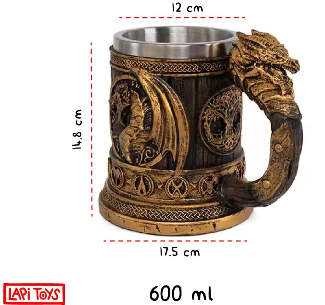Lapi Toys Dungeons & Dragons Mok 600ml - Staal Goud