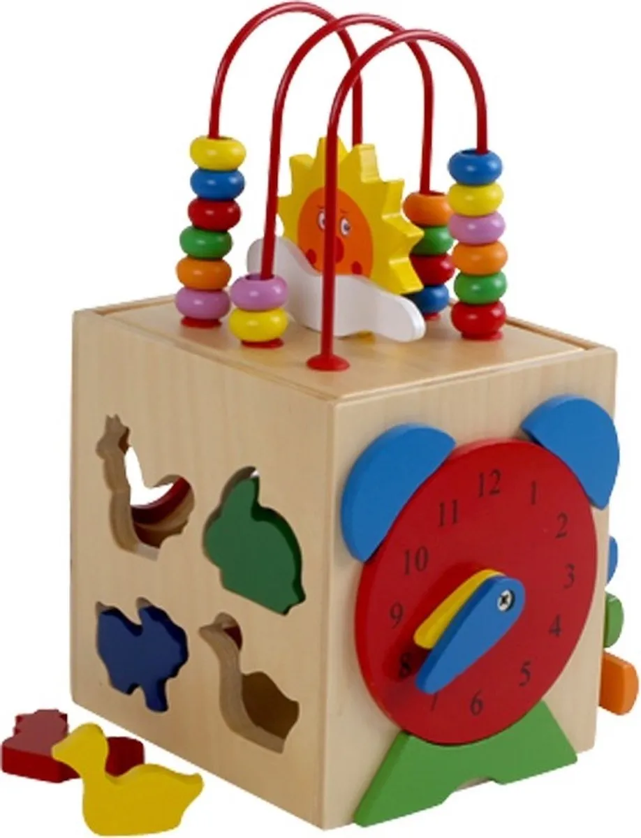Small foot Activiteitenkubus Zon Houten Speelgoed - 1 Jaar