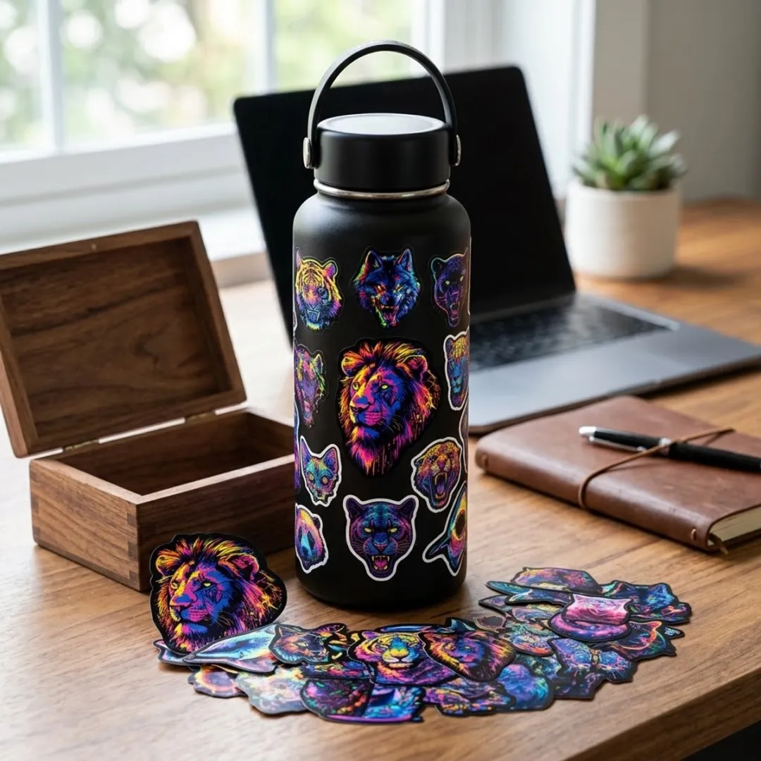 NUVEX Dierenstickers Neon Multicolor - 50 Stuks