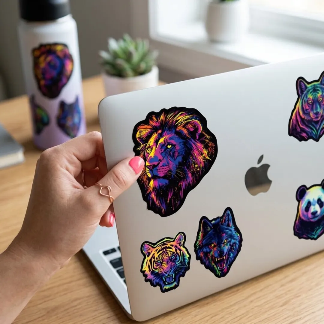 NUVEX Dierenstickers Neon Multicolor - 50 Stuks