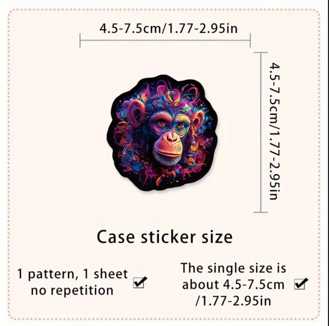 NUVEX Dierenstickers Neon Multicolor - 50 Stuks