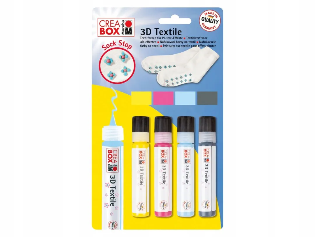 Marabu Textielverf Set 4x25ml - 3D Effect - afbeelding 2 van 2