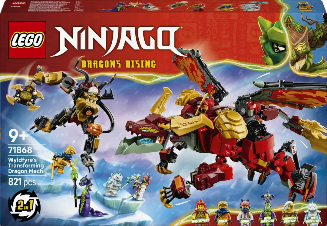 LEGO Ninjago Wyldfyre's Transformerende Drakenmecha 71868 - 821 Stukken