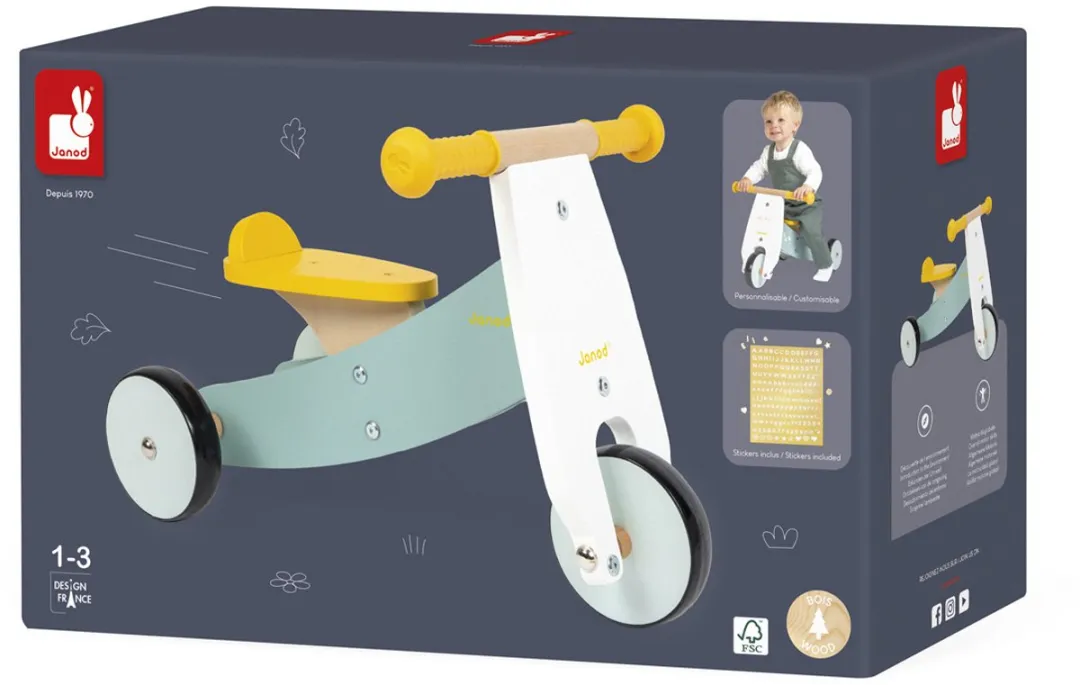 Janod Happy Garden Loopfiets Driewieler J03256 - Multikleur