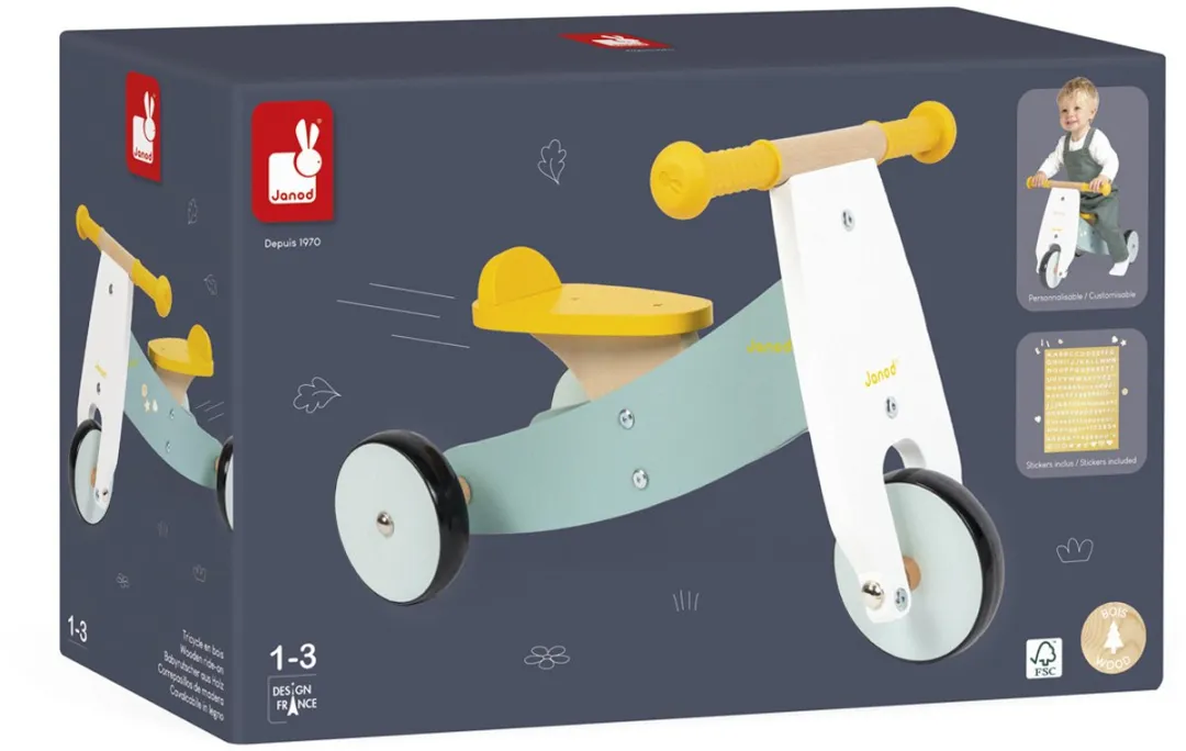 Janod Happy Garden Loopfiets Driewieler J03256 - Multikleur