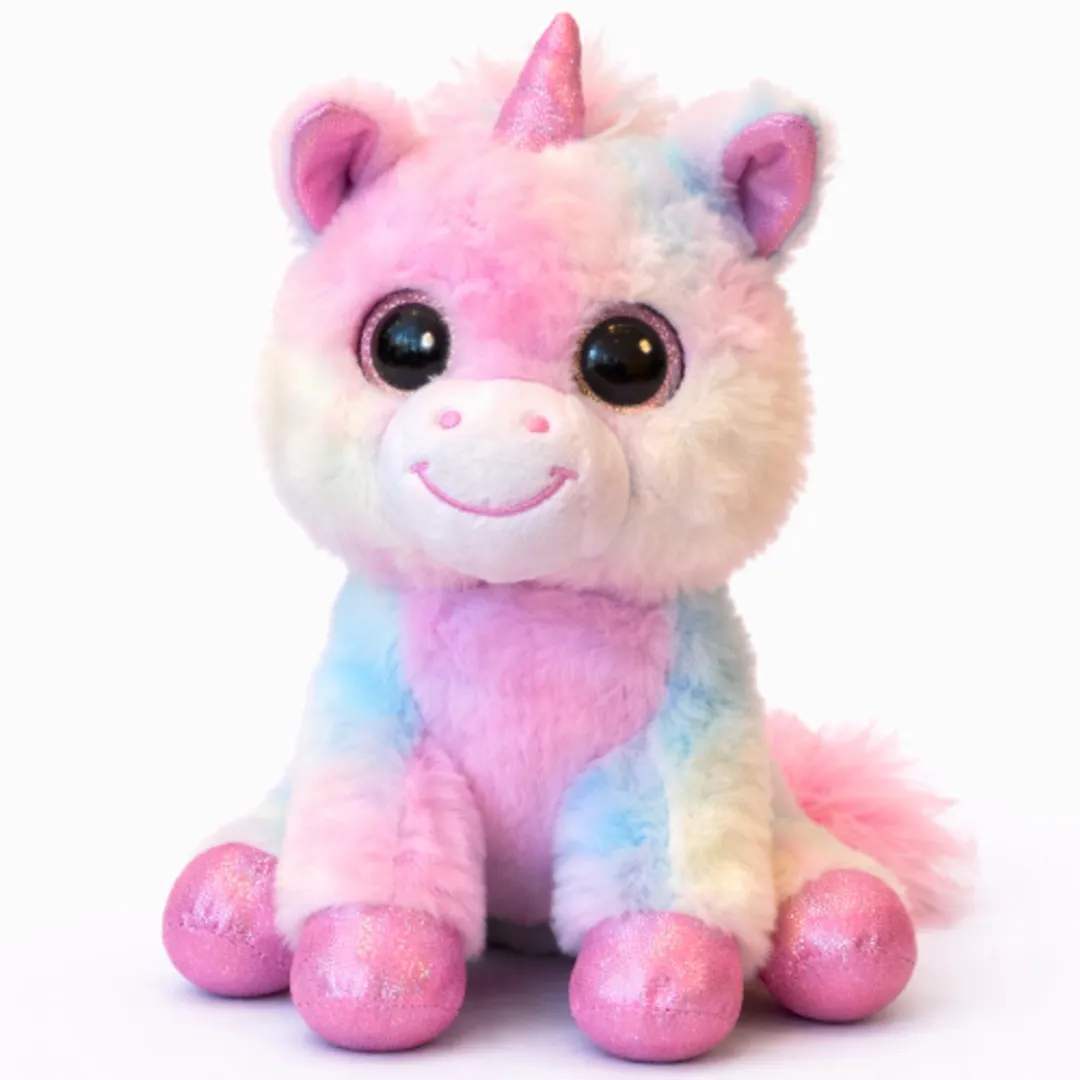 Topknuffels Eenhoorn Zittend Tie-Dye Pluche Knuffel 22cm