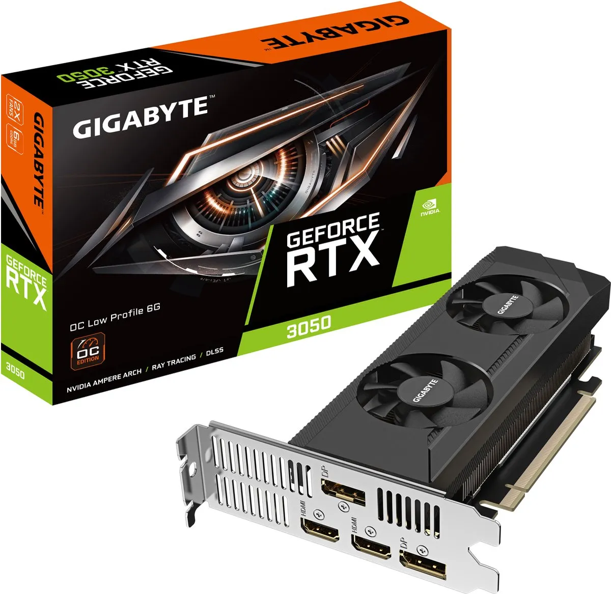 Gigabyte GV-N3050OC-6GL Videokaart - Zwart