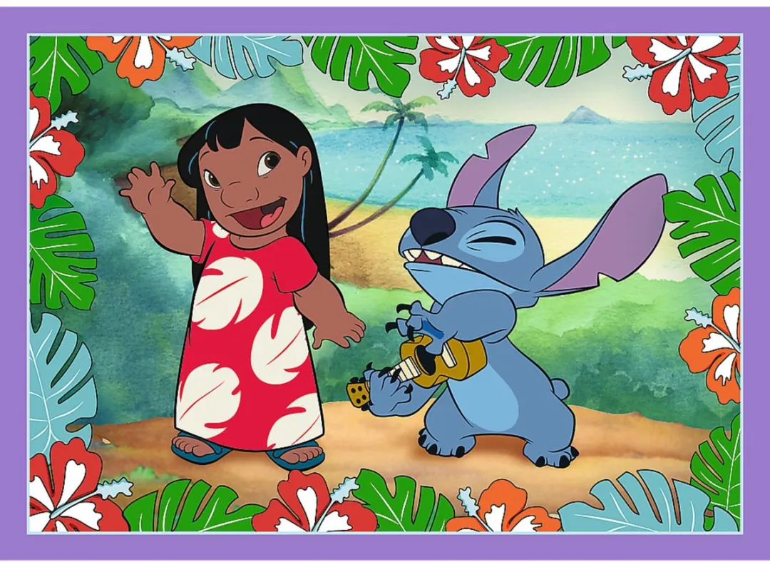 Trefl Lilo & Stitch 4-in-1 Legpuzzel - 41 Stuks - Meerkleurig