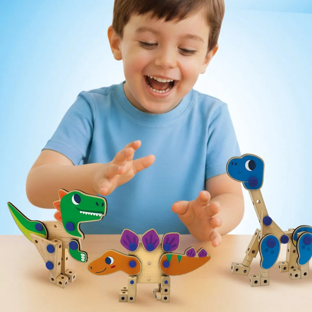 SES Creative BRIX Junior Dino's Bouwset - 45 Stukken - Meerkleurig
