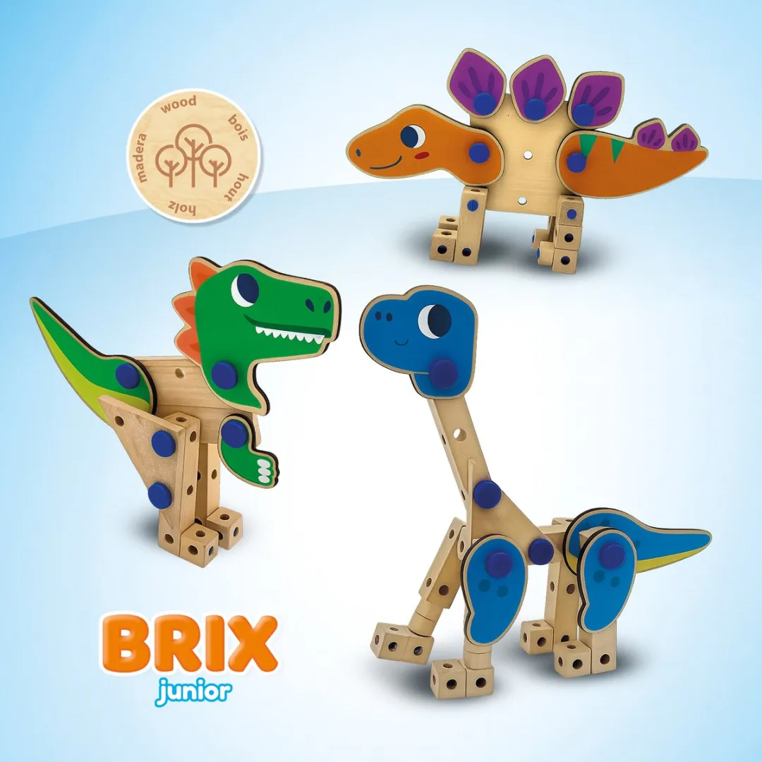 SES Creative BRIX Junior Dino's Bouwset - 45 Stukken - Meerkleurig
