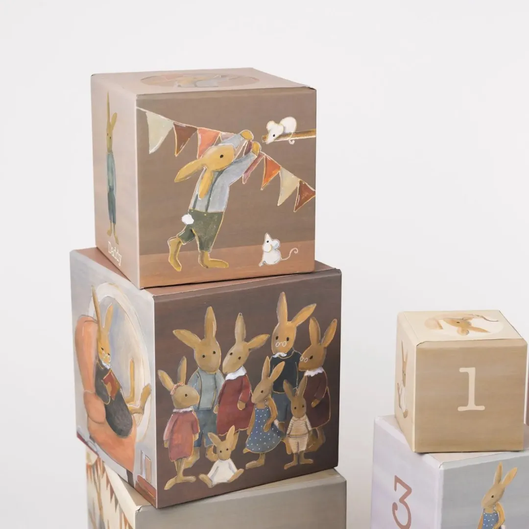 Egmont Toys Stapelkubussen Familie Konijn ET570037 - Meerkleurig
