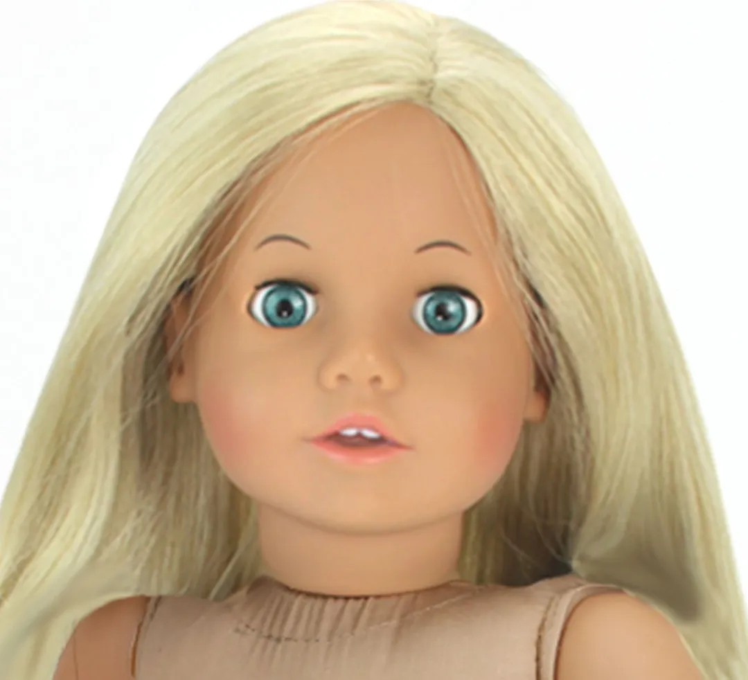 Teamson Kids Sophia Pop - 45,7 cm - Blond haar - Blauw/wit gestreepte jurk