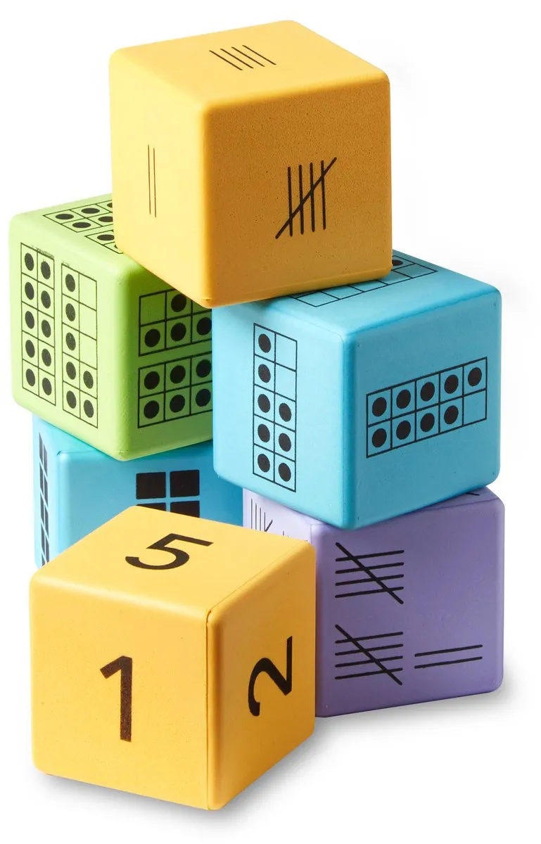 Learning Resources XL Foam Dobbelstenen Getallen - 12 Stuks