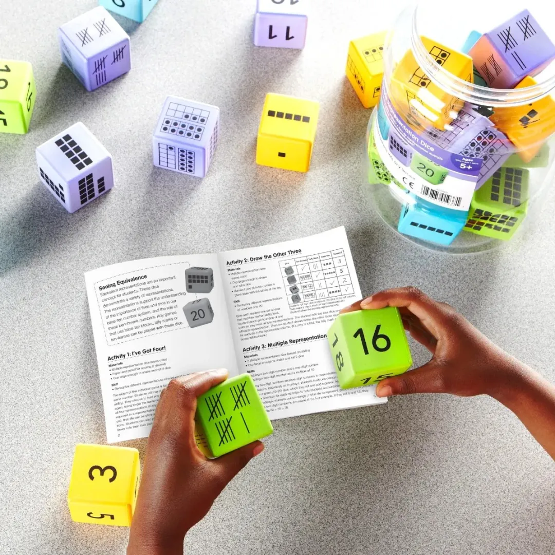 Learning Resources XL Foam Dobbelstenen Getallen - 12 Stuks