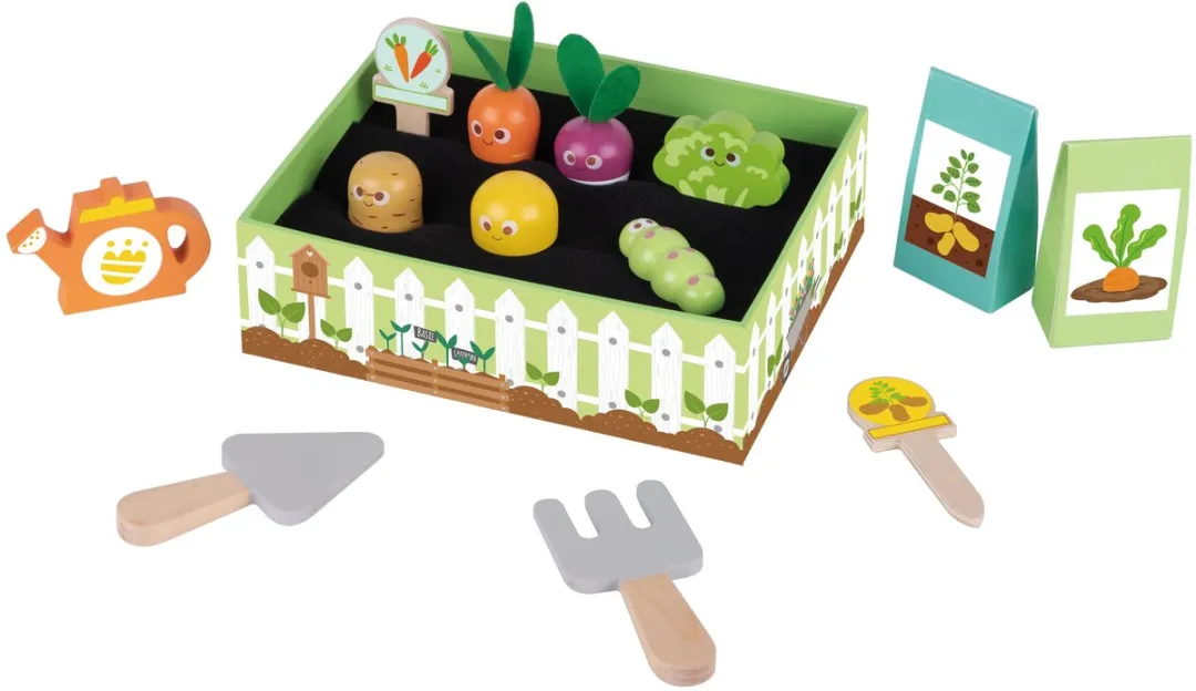 Tooky Toy Houten Groentetuintje 14-delig