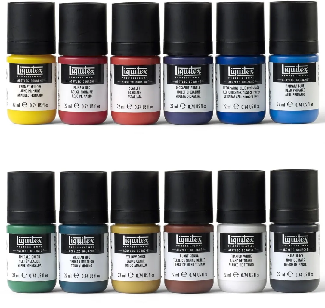 Liquitex Acrylic Gouache Set Essentials 12x22ml - 12 Kleuren