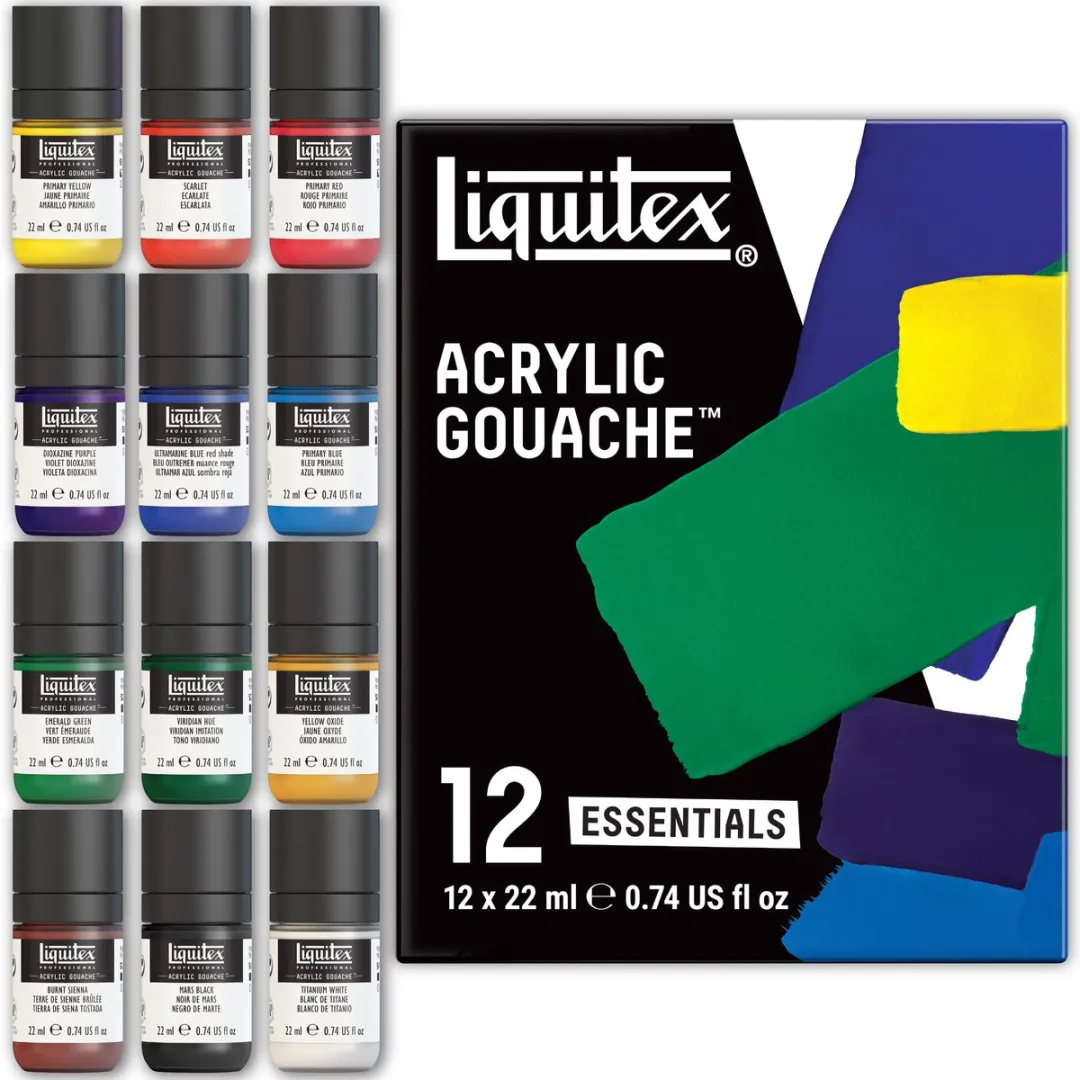 Liquitex Acrylic Gouache Set Essentials 12x22ml