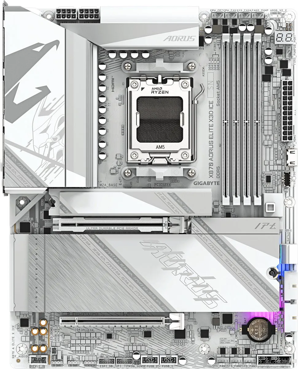 Gigabyte X870 Aorus Elite X3D Ice AM5 Moederbord