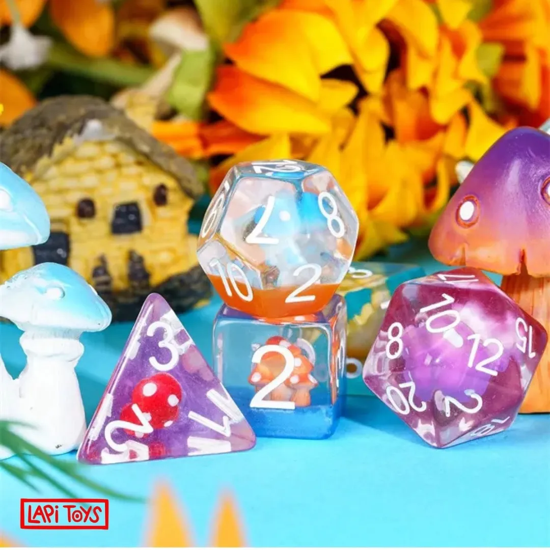 Lapi Toys Polydice Dungeons & Dragons Dobbelstenen - 7-delig Meerkleurig