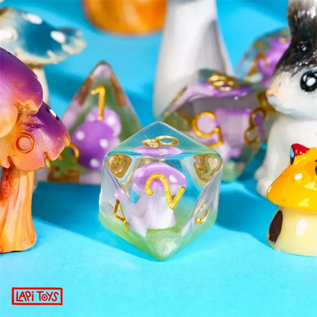 Lapi Toys Polydice Dungeons & Dragons Dobbelstenen - 7-delig Meerkleurig