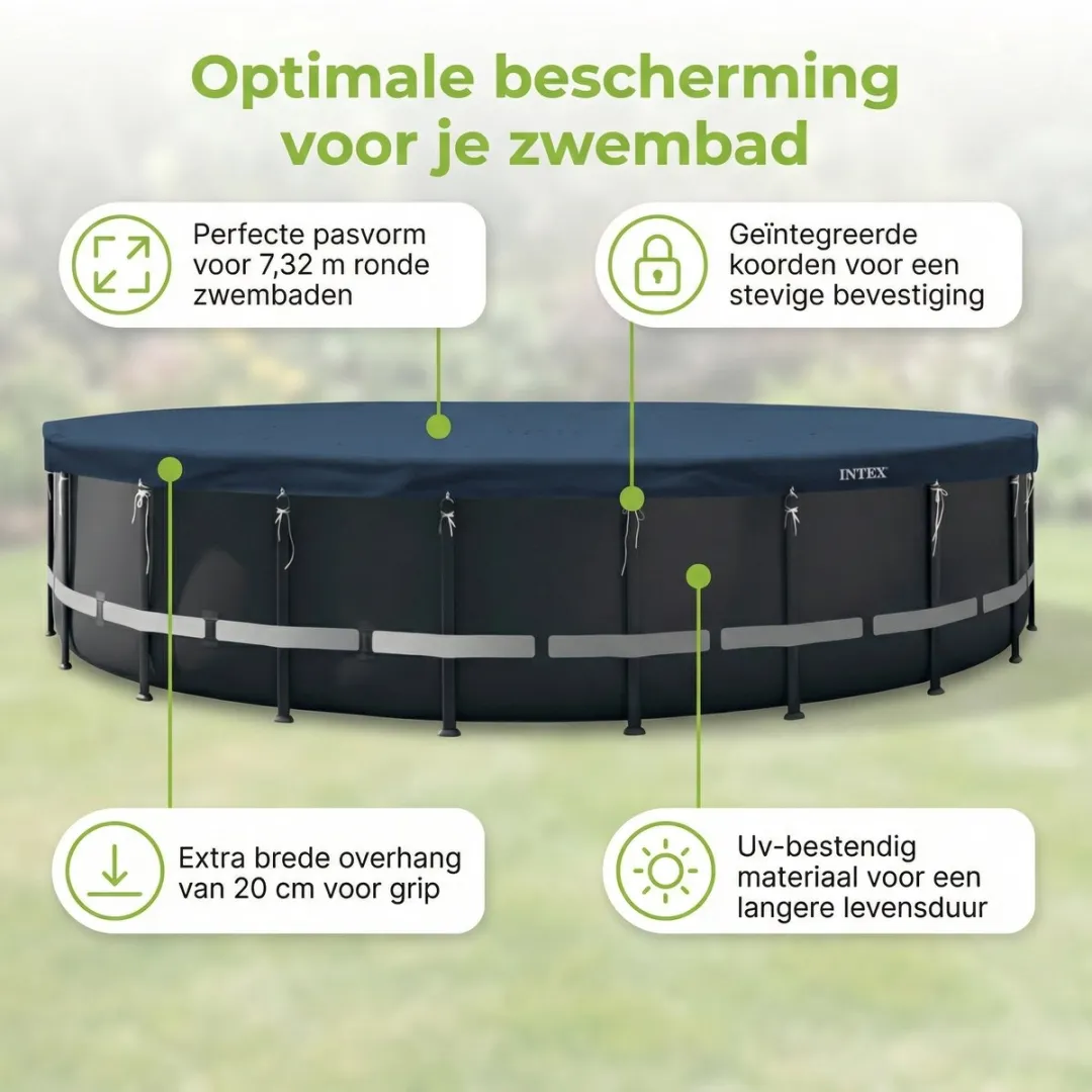 Intex Afdekzeil Round Pool Cover 732cm - Blauw