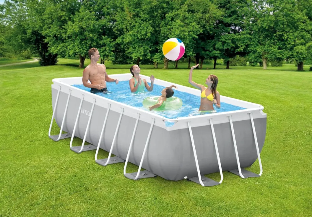 Intex Prism Frame COMFORT Zwembad 400x200x100cm - 6836 Liter - Grijs - afbeelding 3 van 6