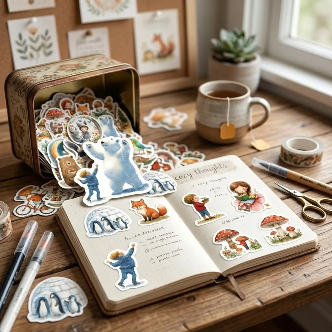 NuveX Multikleur Bosdieren & Bloemen Stickers - 50 Stuks