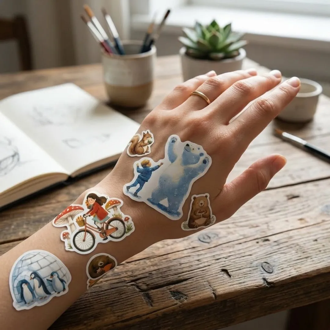 NuveX Multikleur Bosdieren & Bloemen Stickers - 50 Stuks