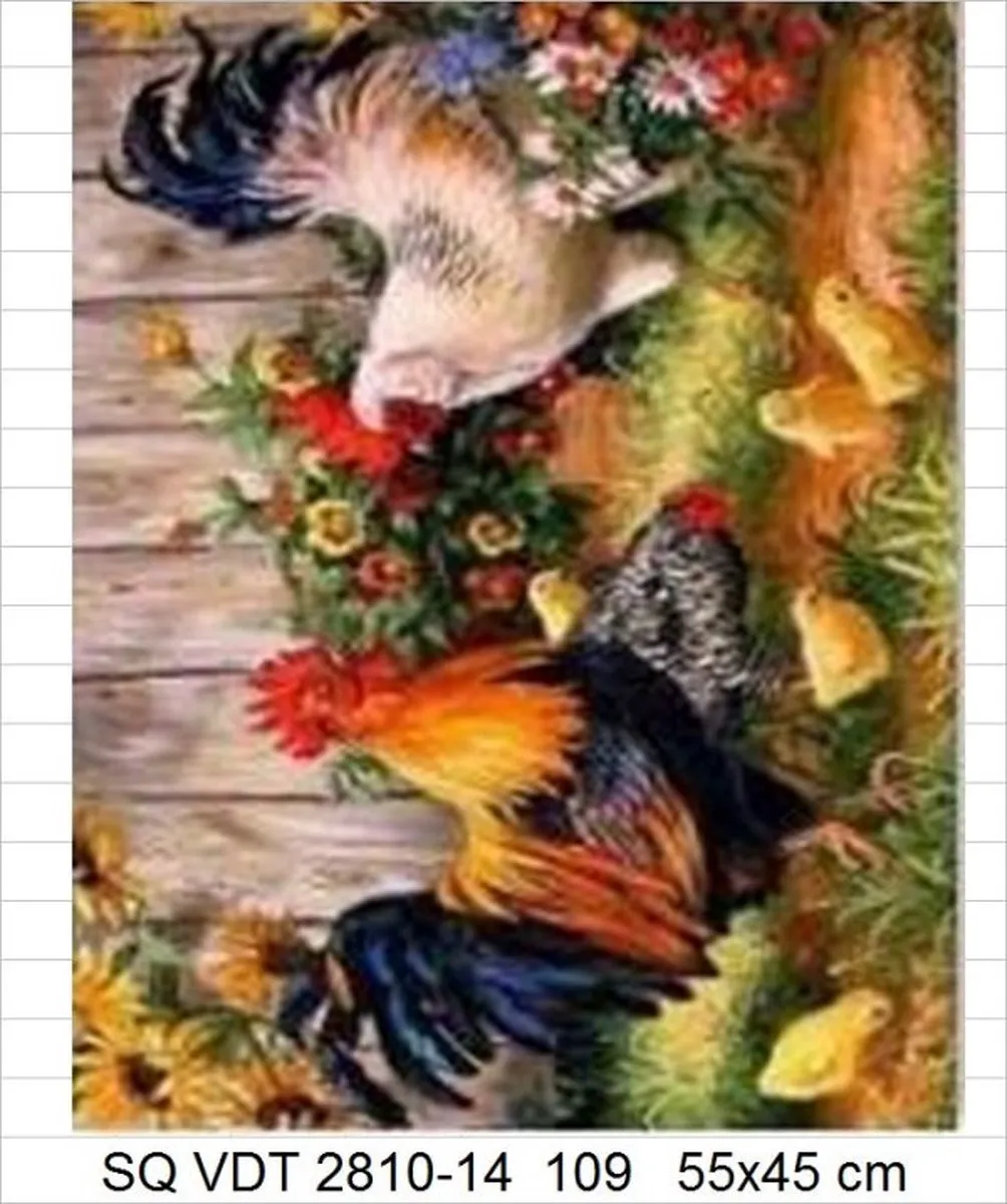 VDTOYS Diamond Painting VDTA109 Kippen 1 - Groot 45x55cm