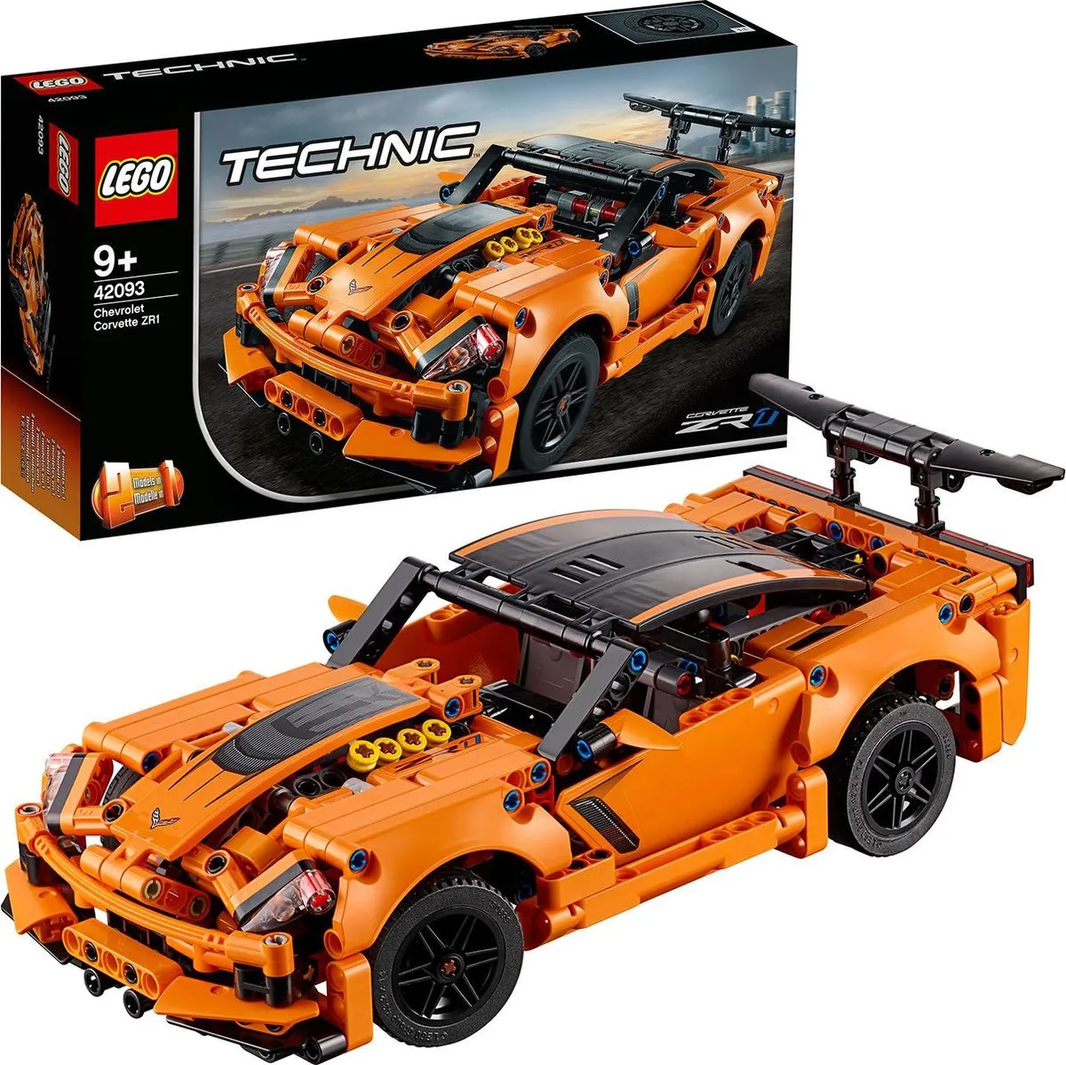 LEGO Technic Chevrolet Corvette ZR1 42093 - 579 Stukken - Oranje - afbeelding 4 van 6