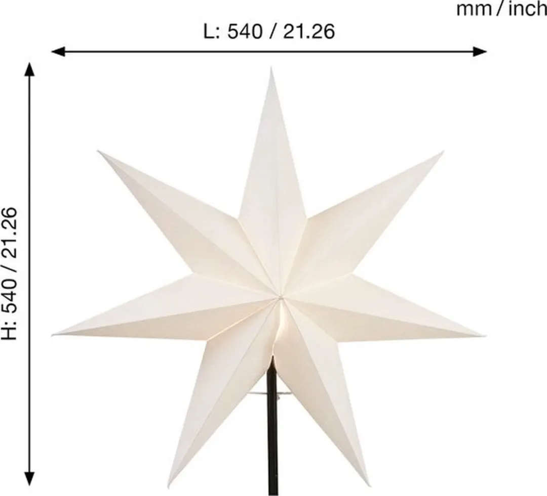 Star Trading Kerstster Verwisselbare Paraplu - Ø54cm - Zilver - afbeelding 3 van 3