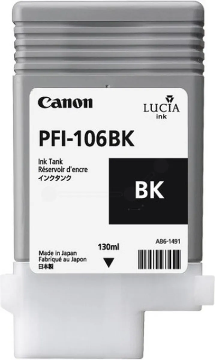 Canon PFI-106BK Inktcartridge - 130ml - Zwart
