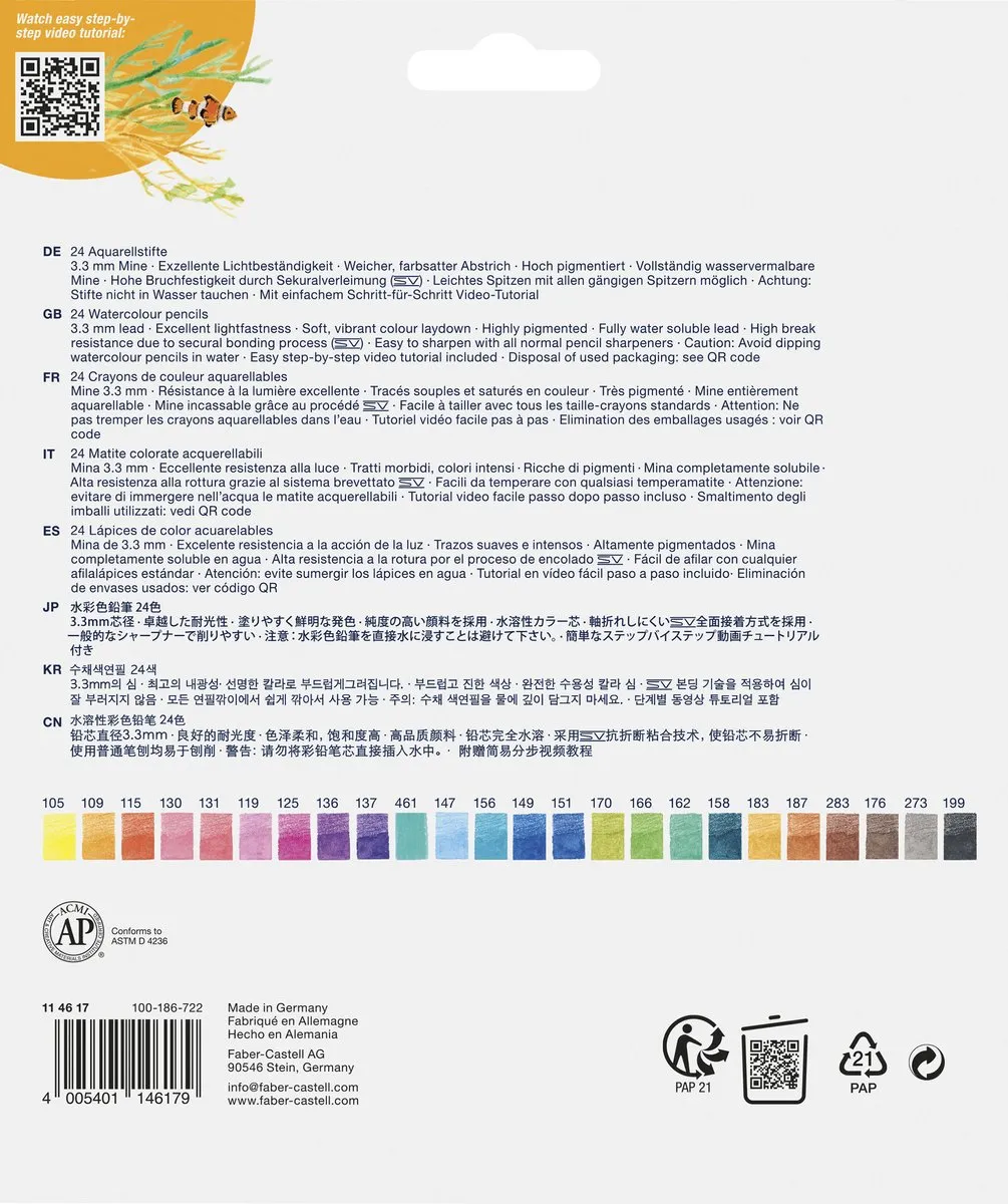 Faber-Castell Goldfaber Underwater Treasures Aquarelpotlood - 24 Stuks