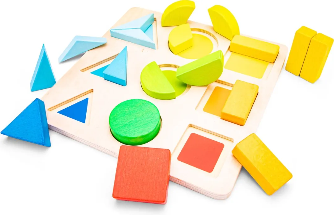 New Classic Toys Houten Geometrische Vormenpuzzel 18-delig