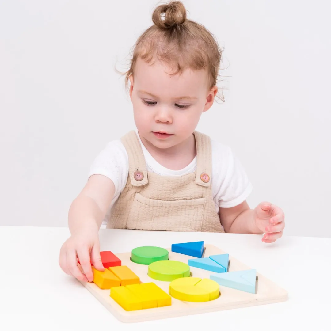 New Classic Toys Houten Geometrische Vormenpuzzel 18-delig