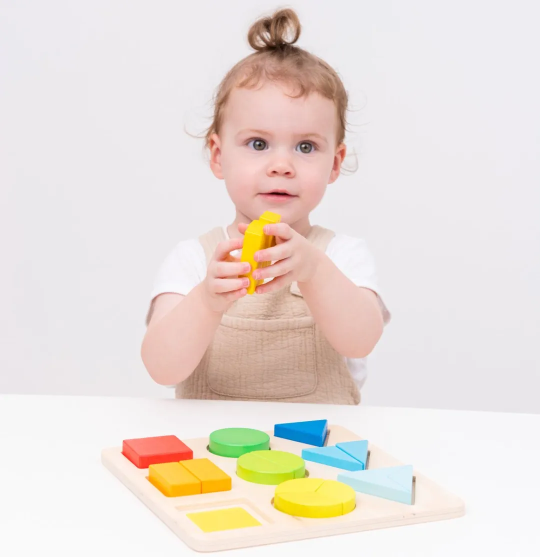 New Classic Toys Houten Geometrische Vormenpuzzel 18-delig