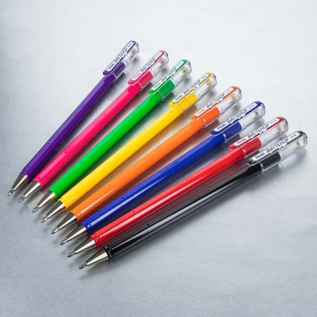 Pentel Arts Hybrid Mattehop Gelpen - 1.0mm - 8 Stuks - Multicolor